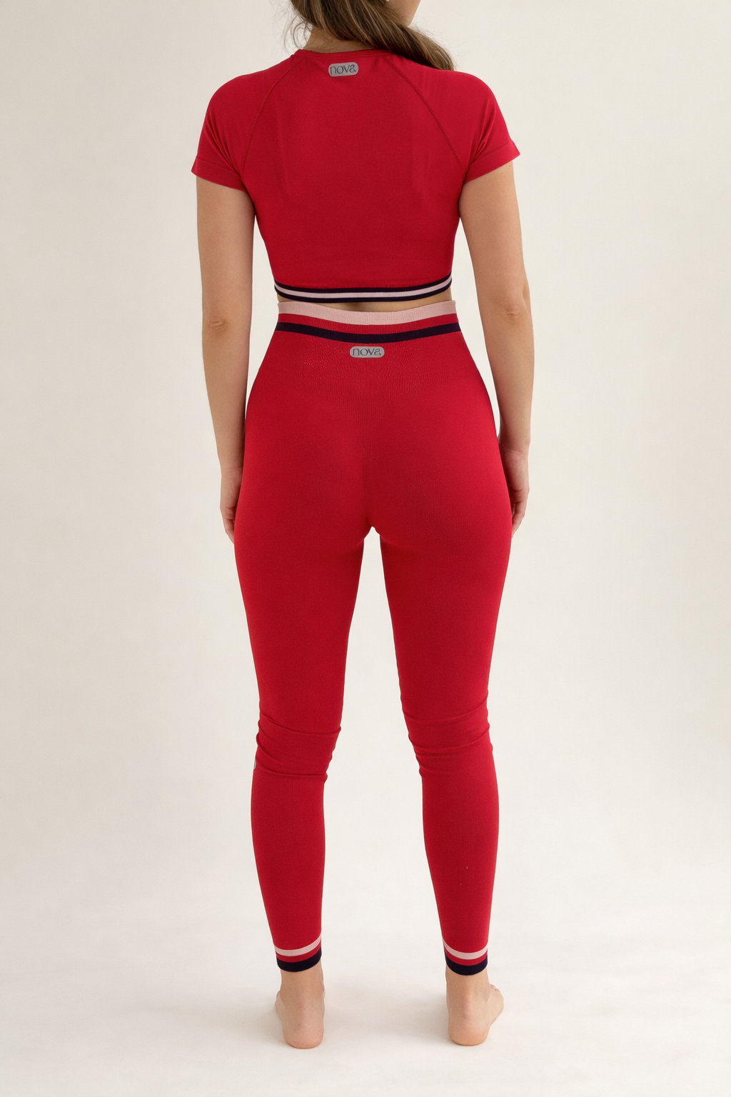 Crop Top Stripe Set - Rojo