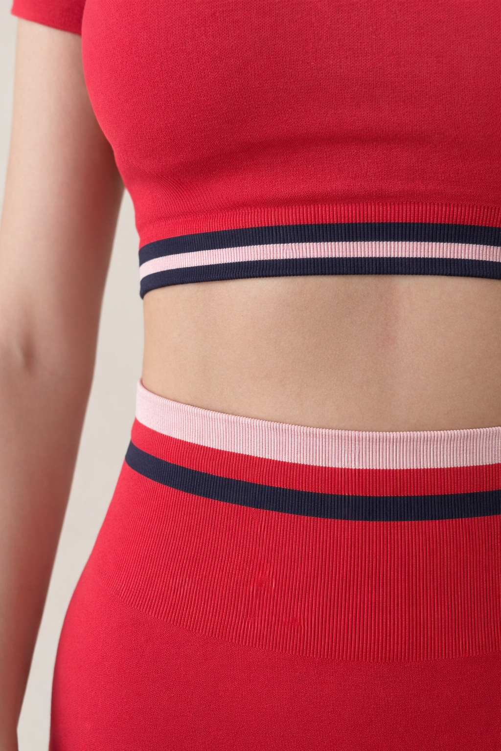 Crop Top Stripe Set - Rojo