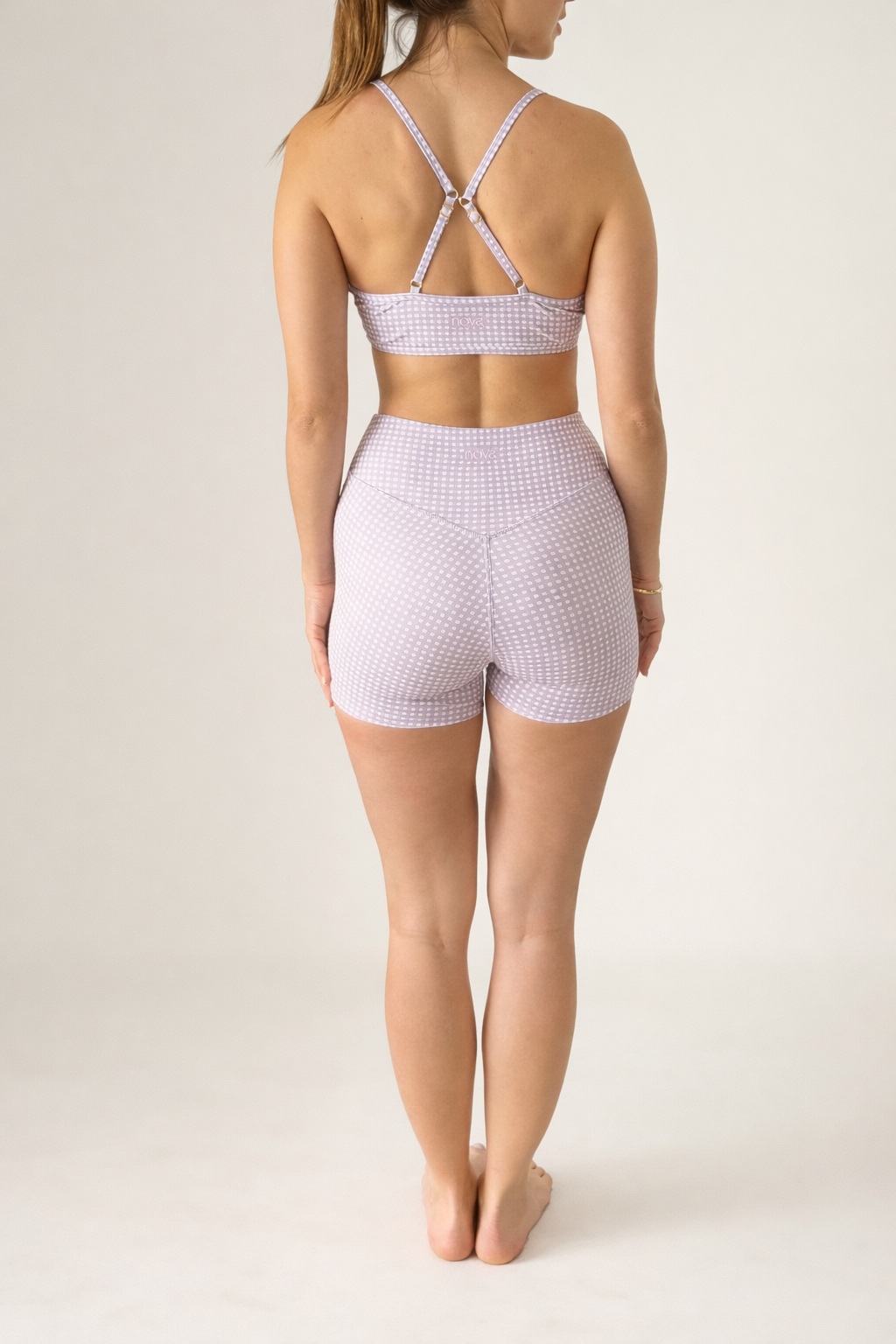 Set biker Cuadritos - Lila
