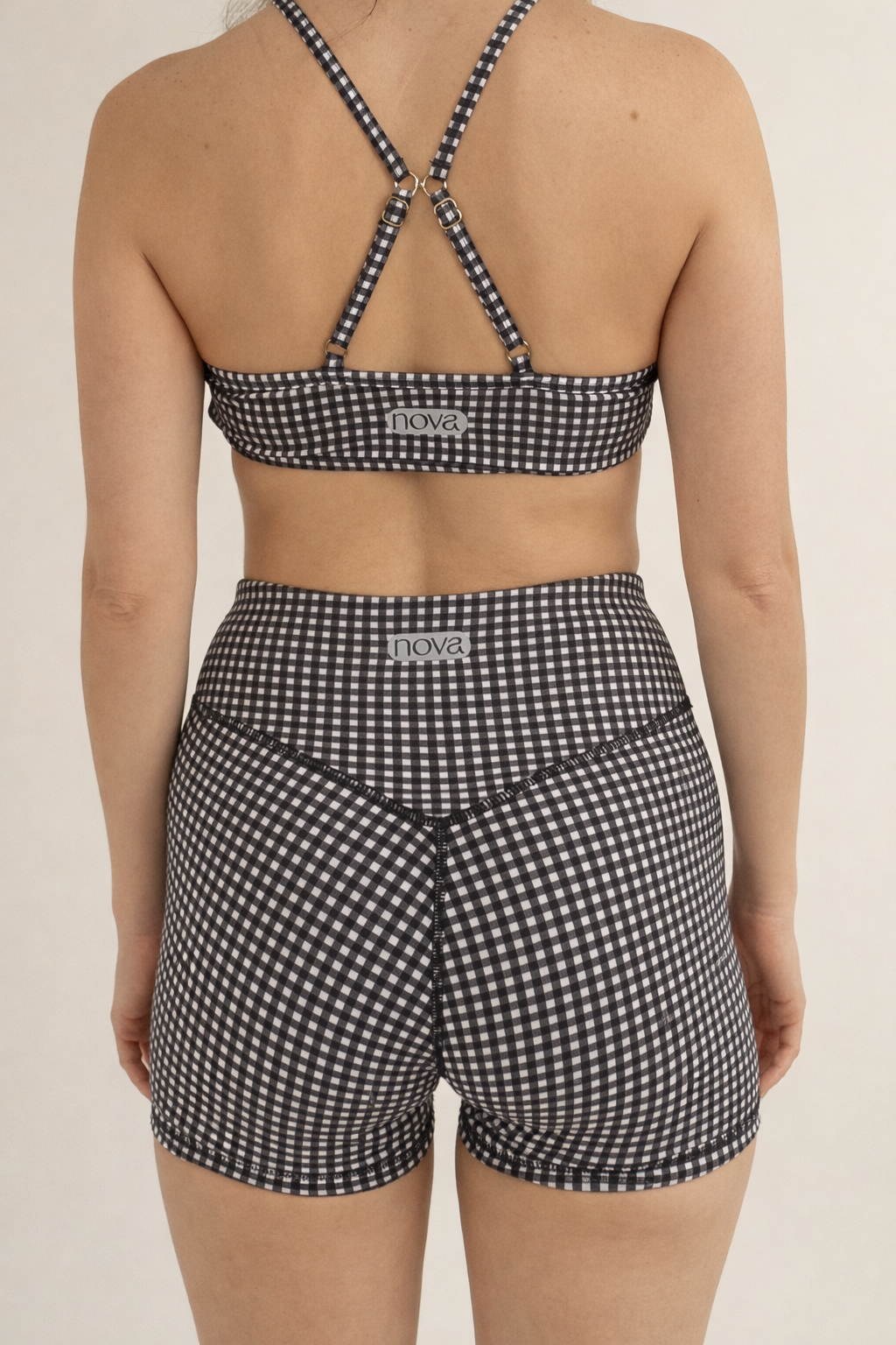 Set biker Cuadritos - Negro