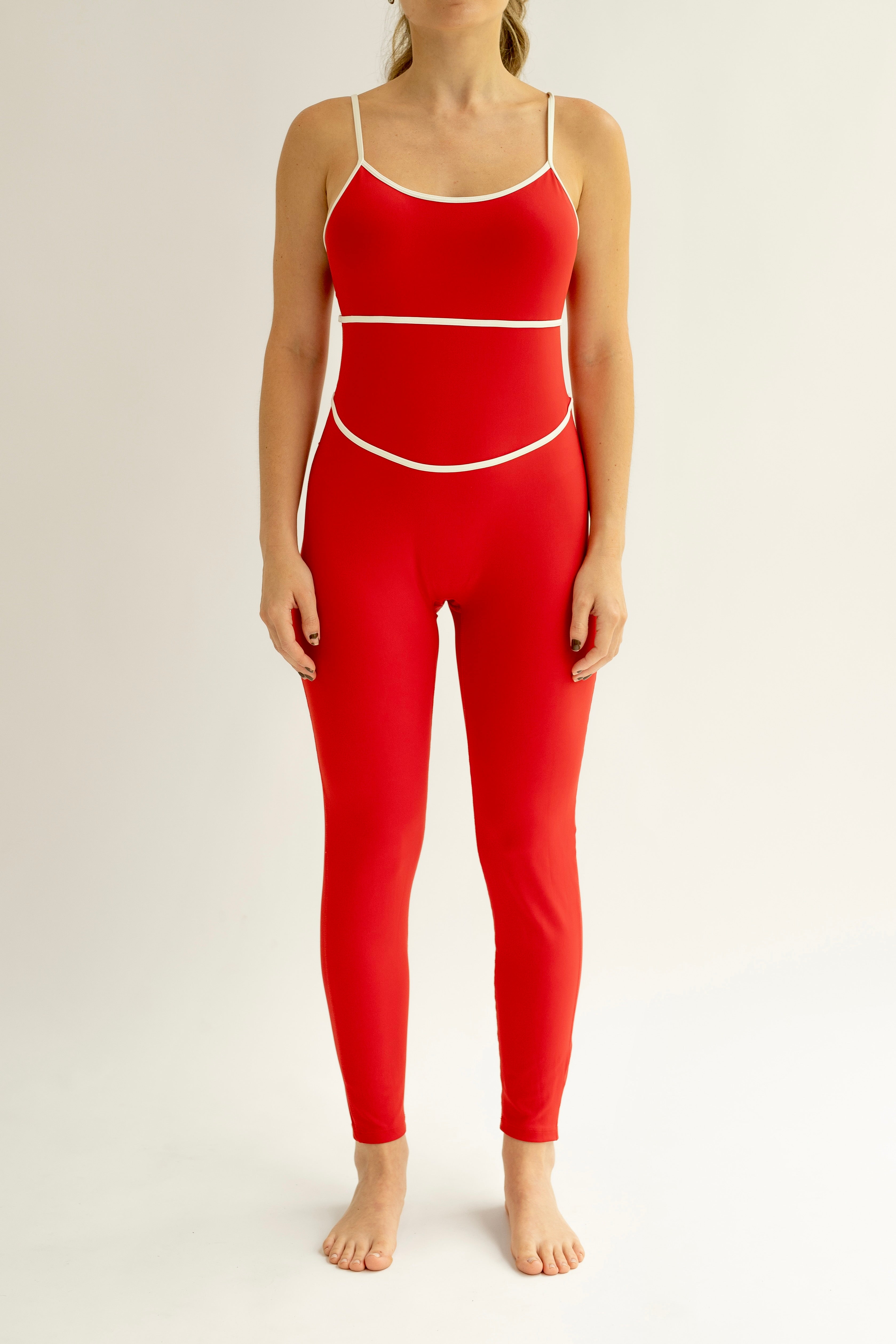 Bodysuit costuras - Rojo y blanco