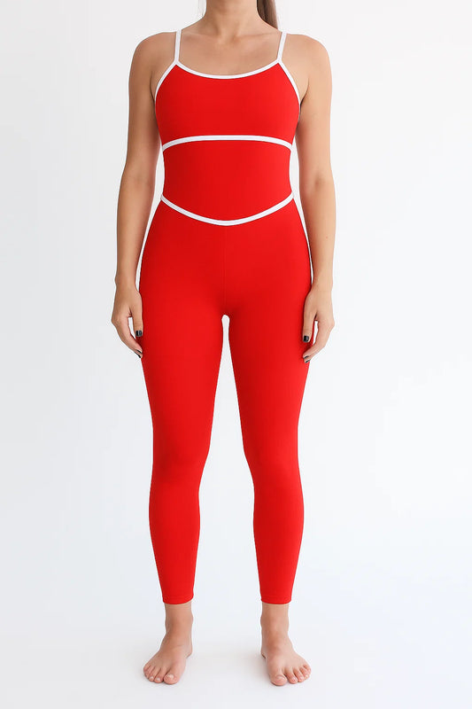 Bodysuit costuras - Rojo y blanco