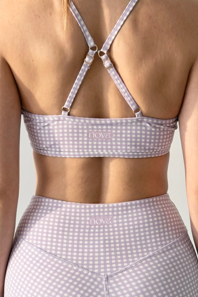 Set biker Cuadritos - Lila