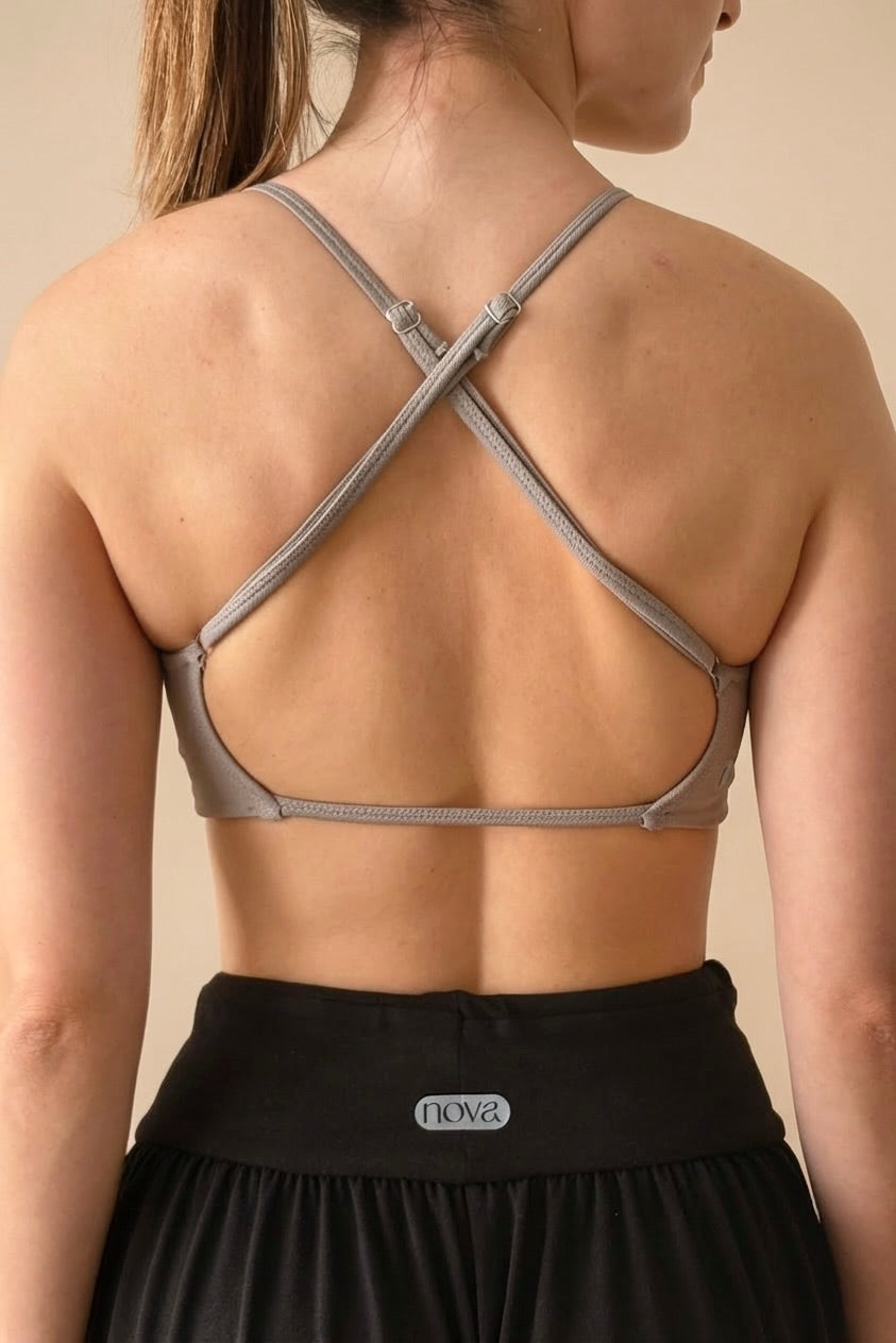 Top Cruzado - Marrón claro